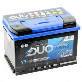 Аккумулятор DUO POWER (77 Ah, 12 V) Прямая, L+ L3 арт.DUOP 77-З-L