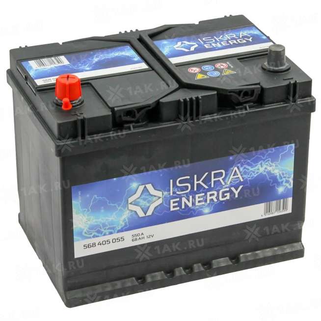 Аккумулятор ISKRA ENERGY ASIA (68 Ah, 12 V) Прямая, L+ D26 арт.IE(568405055) 0