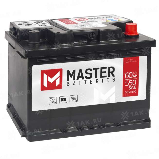 Аккумулятор MASTER BATTERIES (60 Ah, 12 V) Обратная, R+ L02 арт.MB600 0