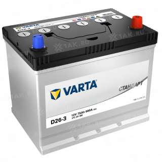 Аккумулятор VARTA СТАНДАРТ (75 Ah, 12 V) R+ D26 арт.VST(575301068)