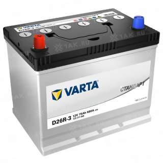 Аккумулятор VARTA СТАНДАРТ (75 Ah, 12 V) Прямая, L+ D26 арт.VST(575311068)