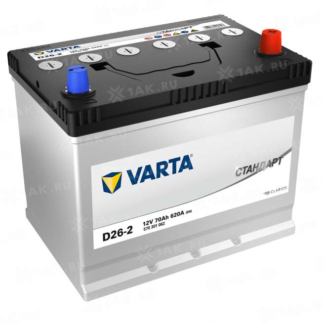 Аккумулятор VARTA СТАНДАРТ (70 Ah, 12 V) Обратная, R+ D26 арт.VST(570301062) 0