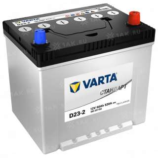 Аккумулятор VARTA СТАНДАРТ (60 Ah, 12 V) Обратная, R+ D23 арт.VST(560301052)