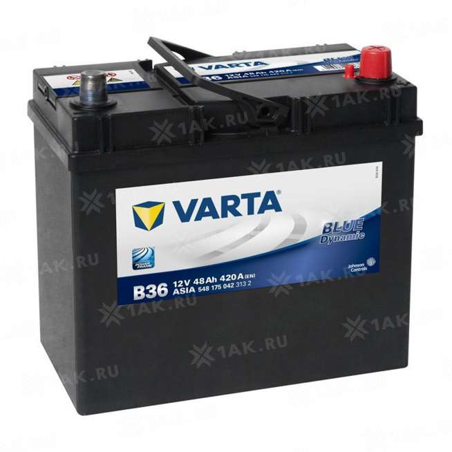 Аккумулятор VARTA Blue Dynamic Asia (48 Ah, 12 V) Обратная, R+ B24 арт. 0