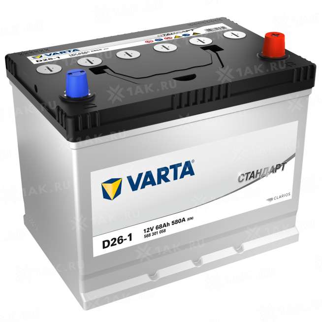 Аккумулятор VARTA СТАНДАРТ (68 Ah, 12 V) Обратная, R+ D26 арт.VST(568301058) 0