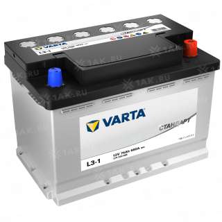 Аккумулятор VARTA СТАНДАРТ (74 Ah, 12 V) R+ L3 арт.VST(574300068)