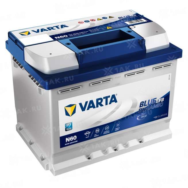 Аккумулятор VARTA Blue Dynamic EFB (60 Ah, 12 V) Обратная, R+ L2 арт.VBDE(560500064) 0