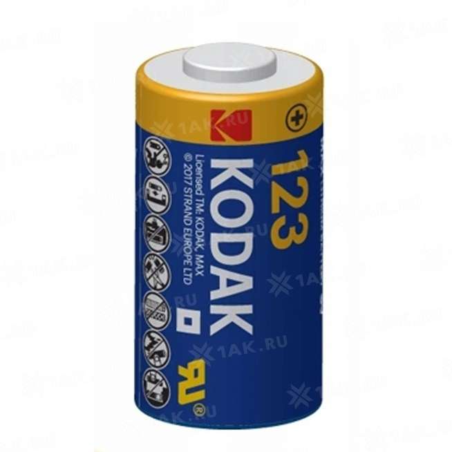 Элемент питания Kodak CR123 [K123LA] (уп.TRAY 1шт.), Китай 0
