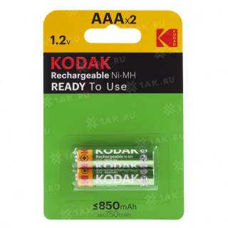 Элемент питания Kodak HR03-2BL 850 mAh Pre-Charged [K3AHRP-2/850mAh] (блистер 2 шт.AAA), Китай