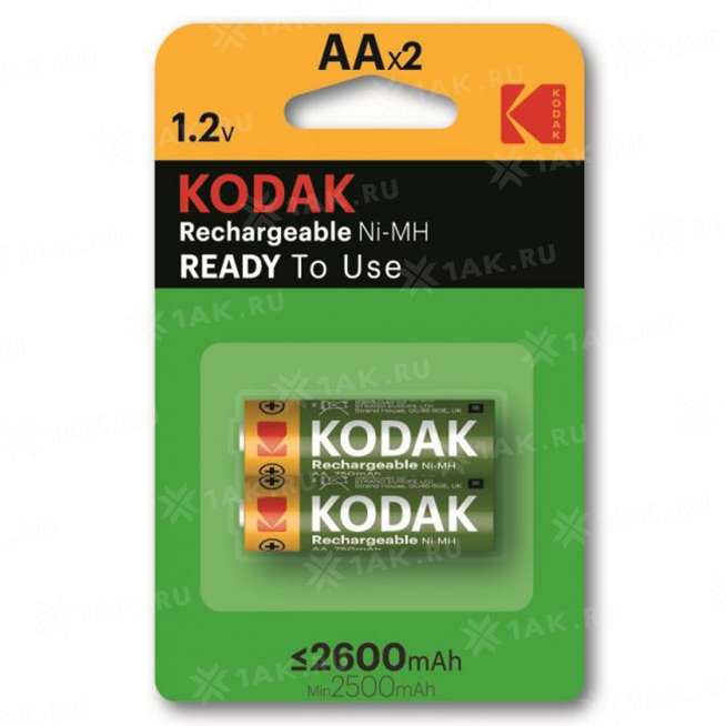 Элемент питания Kodak HR6-2BL 2600mAh [KAAHR-2/2600mAh] (блистер 2 шт.AA), Китай 0