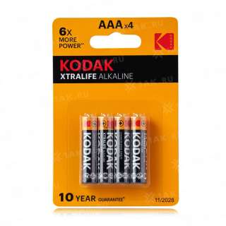 Элемент питания Kodak LR03-4BL XTRALIFE [K3A-4] (блистер 4шт.AАА), Китай