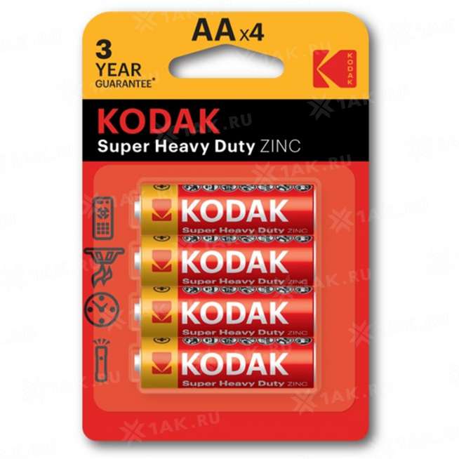 Элемент питания Kodak R6-4BL EXTRA HEAVY DUTY [KAAHZ-4] (блистер 4шт.AA), Китай 0