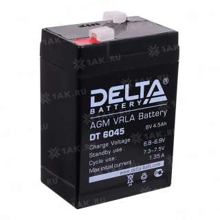 Аккумулятор DELTA (4.5 Ah,6 V) AGM 70x47x106 мм 0.72 кг