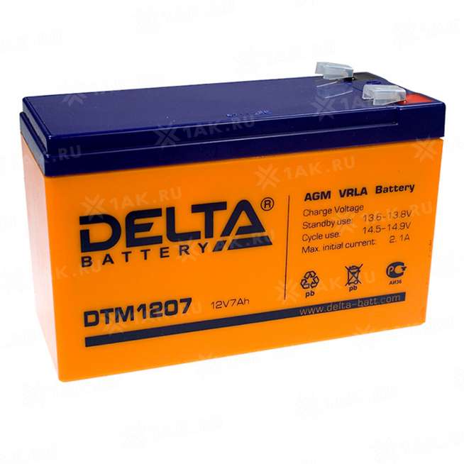 Аккумулятор DELTA (7 Ah,12 V) AGM 151x65x94 мм 2.4 кг 0