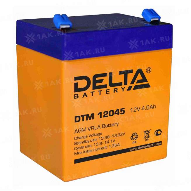 Аккумулятор DELTA (4.5 Ah,12 V) AGM 90x70x101 мм 1.6 кг 0