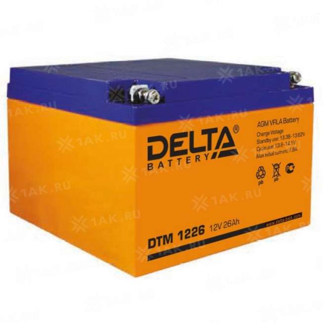 Аккумулятор DELTA (26 Ah,12 V) AGM 166x175x125 мм 9 кг 0