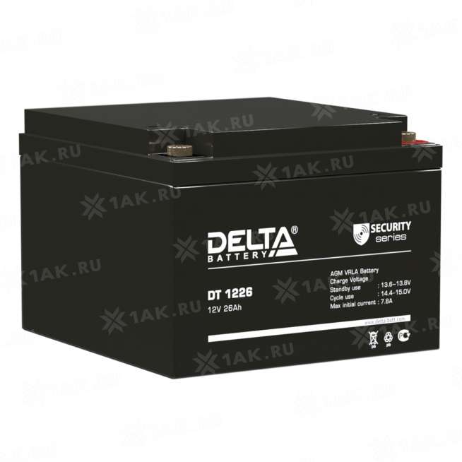 Аккумулятор DELTA (26 Ah,12 V) AGM 167x175x126 мм 8 кг 0