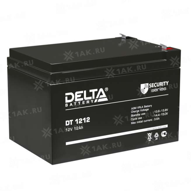 Аккумулятор DELTA (12 Ah,12 V) AGM 151x98x95 мм 3.6 кг 0