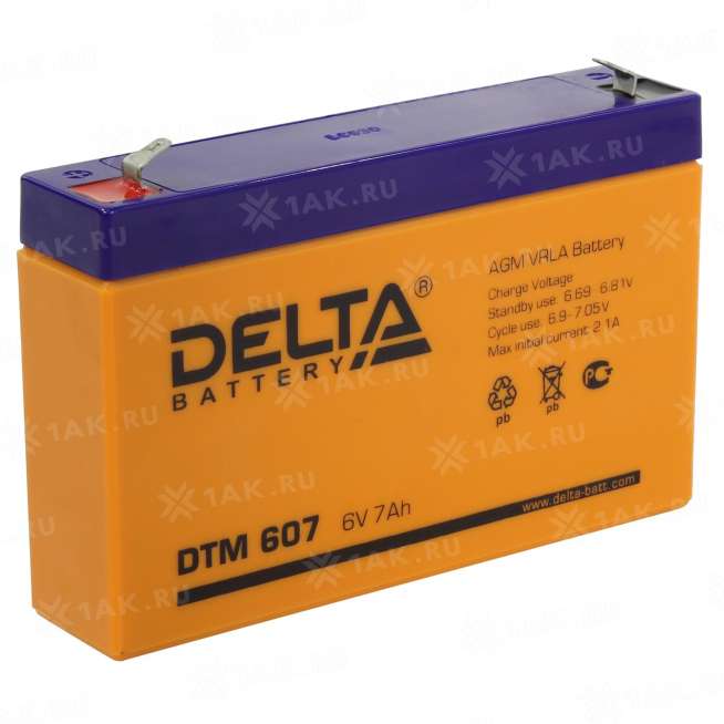 Аккумулятор DELTA (7 Ah,6 V) AGM 151x34x94 мм 1.2 кг 0