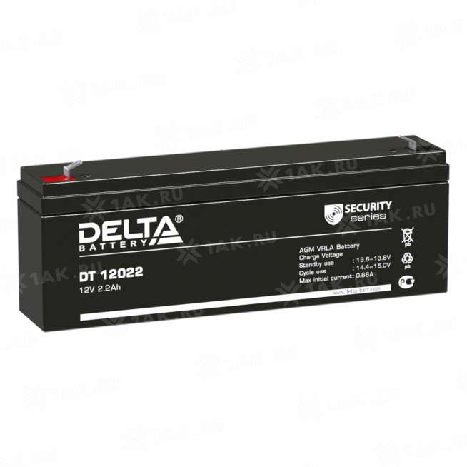 Аккумулятор DELTA (2.2 Ah,12 V) AGM 178x35x61 мм 0.94 кг 0