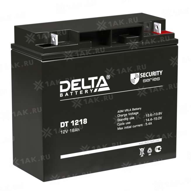 Аккумулятор DELTA (18 Ah,12 V) AGM 181x77x167 мм 5.2 кг 0