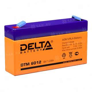 Аккумулятор DELTA (1.2 Ah,6 V) AGM 97x24x52 мм 0.31 кг