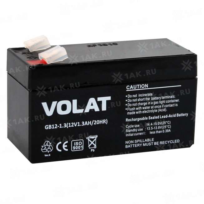 Аккумулятор VOLAT (1.3 Ah,12 V) AGM 97x43x51 мм 0.55 кг 0
