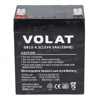 Аккумулятор VOLAT (4.5 Ah,12 V) AGM 90x70x101 мм 1.53 кг