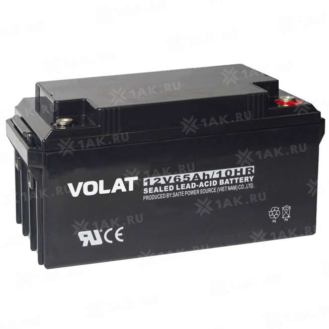 Аккумулятор VOLAT (65 Ah,12 V) AGM 350x166x179 мм 20 кг 0