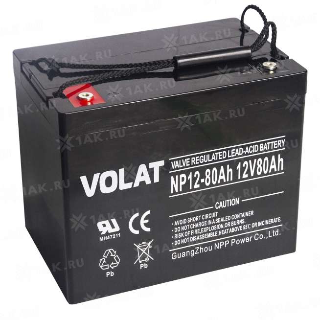 Аккумулятор VOLAT (80 Ah,12 V) AGM 260x170x215 мм 22.5 кг 0