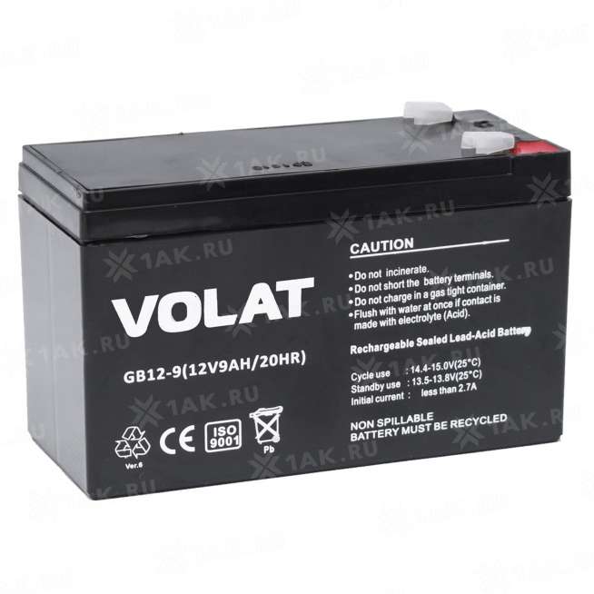 Аккумулятор VOLAT (9 Ah,12 V) AGM 151x65x94 мм 2.5 кг 0