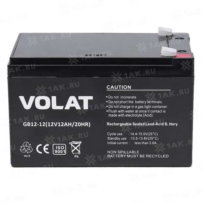 Аккумулятор VOLAT (12 Ah,12 V) AGM 151x98x94 мм 3.3 кг 0