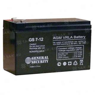 Аккумулятор GS (7 Ah,12 V) AGM 151x65x94 мм 1.95 кг