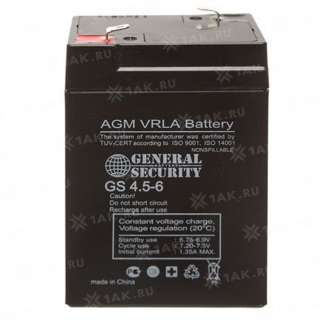 Аккумулятор General Security (4.5 Ah,6 V) AGM 70x47x102 мм кг