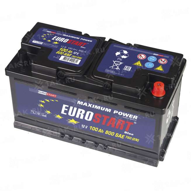 Аккумулятор EUROSTART Blue (100 Ah, 12 V) Обратная, R+ L5 арт.EB1000 0