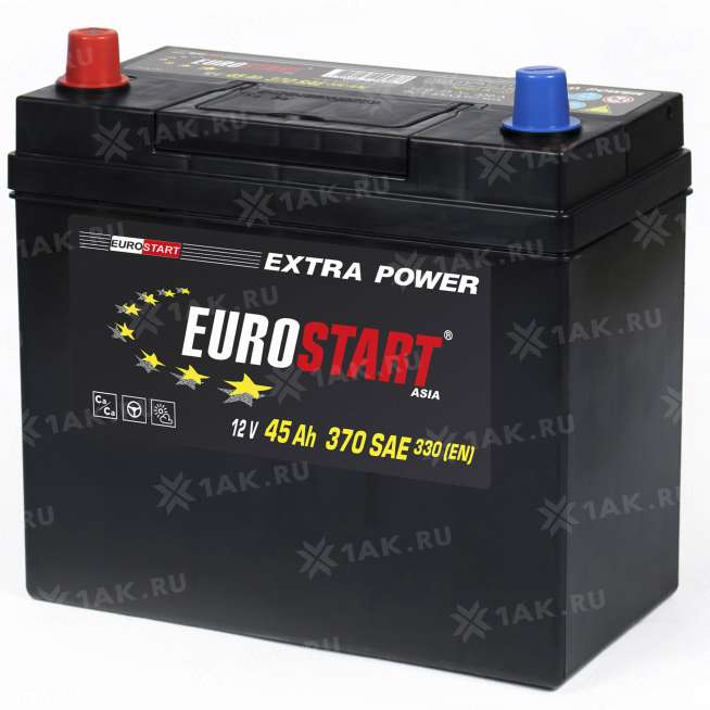 Аккумулятор EUROSTART Extra Power Asia (45 Ah, 12 V) Прямая, L+ B24 арт.EUA451 1