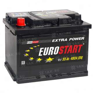Аккумулятор EUROSTART Extra Power (55 Ah, 12 V) L+ L2 арт.EU551