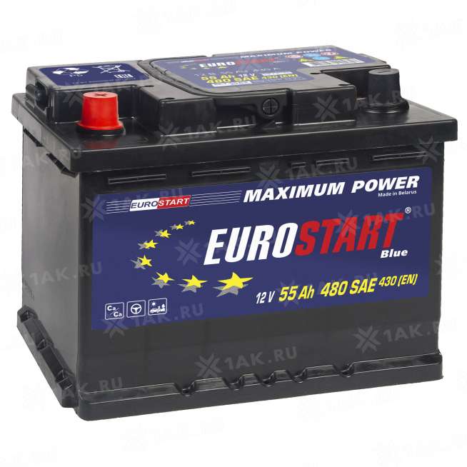 Аккумулятор EUROSTART Blue (55 Ah, 12 V) Прямая, L+ L2 арт.EB551 0