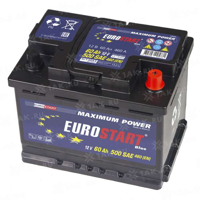 Аккумулятор EUROSTART Blue (60 Ah, 12 V) Обратная, R+ L2 арт.EB600 0