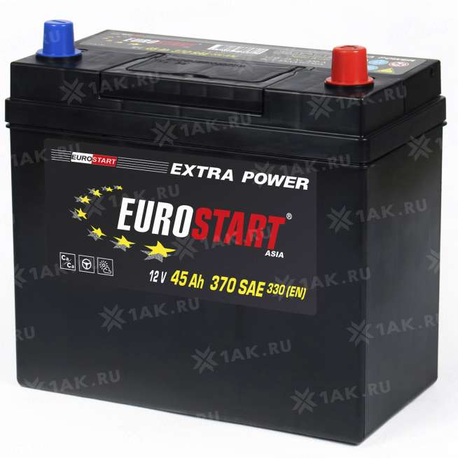 Аккумулятор EUROSTART Extra Power Asia (45 Ah, 12 V) Обратная, R+ B24 арт.EUA450 0