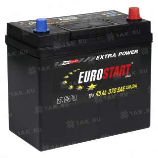 Аккумулятор EUROSTART Extra Power Asia (45 Ah, 12 V) Обратная, R+ B24 арт.EUA450