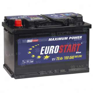 Аккумулятор EUROSTART Blue (75 Ah, 12 V) L+ L3 арт.EB751