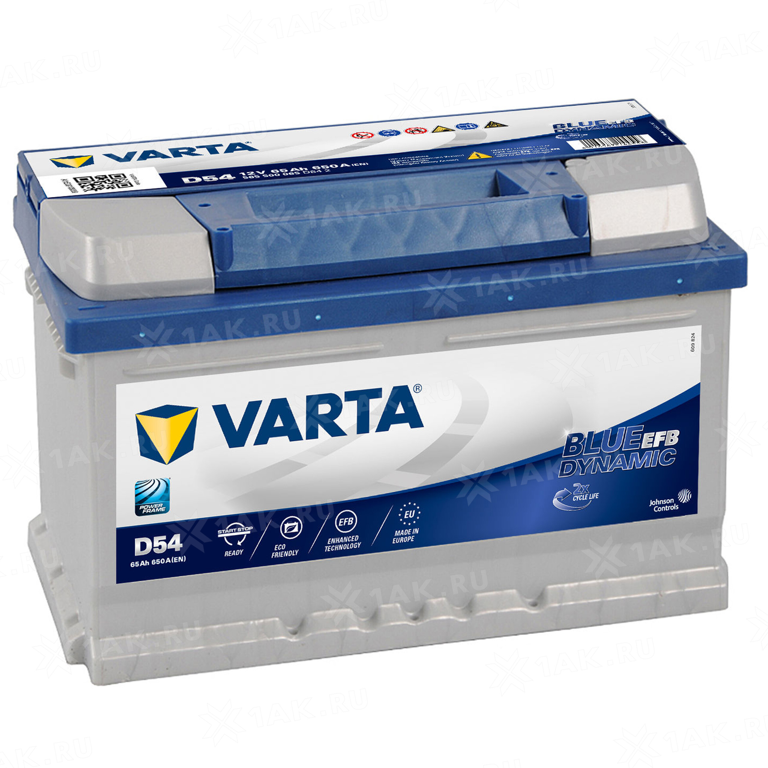 Купить аккумулятор VARTA Blue Dynamic EFB (65 Ah) 650 A, 12 V Обратная, R+  арт.565500065 с бесплатной доставкой – 1AK.RU