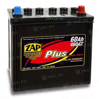 Аккумулятор ZAP PLUS (60 Ah, 12 V) R+ D23 арт.560 68