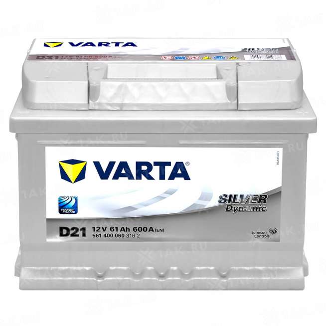 Аккумулятор VARTA Silver Dynamic (61 Ah, 12 V) Обратная, R+ LB2 арт.561400 0