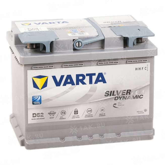 Аккумулятор VARTA Silver Dynamic AGM (60 Ah, 12 V) R+ L2 арт.611635 0