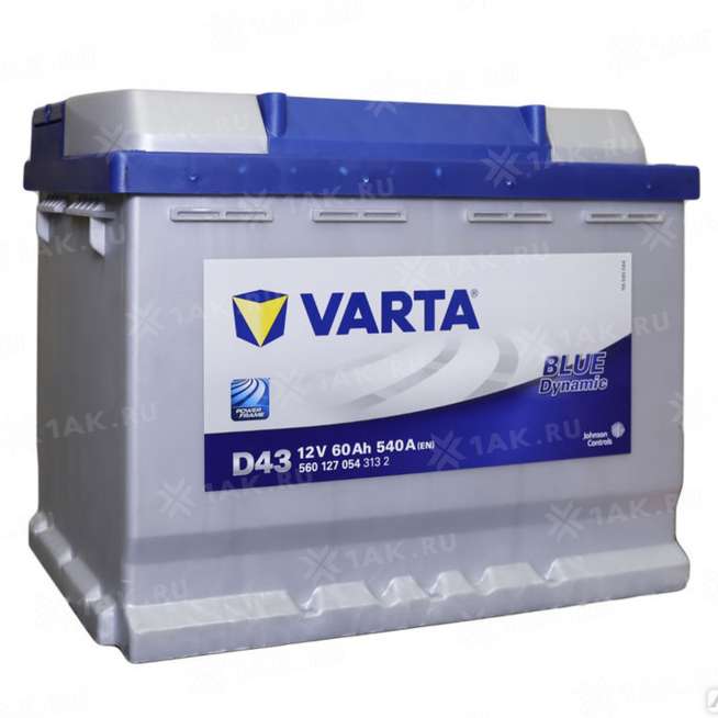Аккумулятор VARTA Blue Dynamic (60 Ah, 12 V) Прямая, L+ LB2 арт.560127054 0