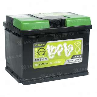 Аккумулятор TOPLA AGM Stop &amp; Go (60 Ah, 12 V) R+ L2 арт.114060