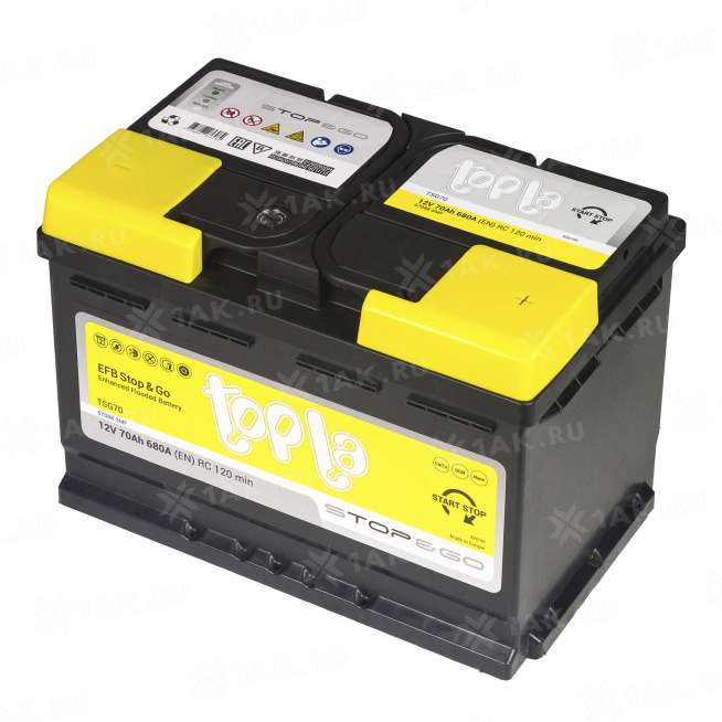 Аккумулятор TOPLA EFB Stop &amp; Go (70 Ah, 12 V) Обратная, R+ L3 арт.112070 0