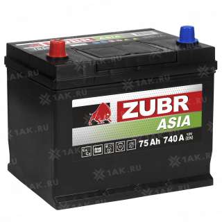 Аккумулятор ZUBR Premium Asia (75 Ah, 12 V) Прямая, L+ D26 арт.ZPA751